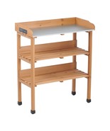 Outdoor Potting Table w/Metal Top, 3 Layers, Solid Wood Garden Bench - €71,82 EUR Outdoor Potting Table w/Metal Top, 3 Layers, Solid Wood Garden Bench - €71,82 EUR