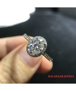 2CT Oval Moissanite Custom 18K Solid Gold With Beautiful surround Diamon... - £133.13 GBP