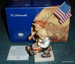 Rare &quot;Volunteers&quot; Hummel Figurine 50 2/0 TMK8 Usa Flag Limited Edition With Box! - £168.98 GBP