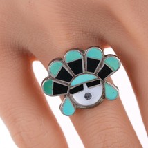 sz7.25 Vintage Zuni sunface channel inlay ring - £112.44 GBP