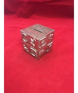 Stunning Silver Plated Alphabet Block Coin Bank Z1 Newborn Infant Heirloom - $25.50