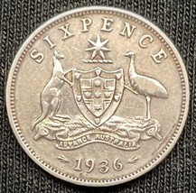1952 Silver Australia  3 Pence King George VI Coin - $6.93