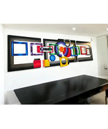 Abstract Wall Sculpture, commercial wall art, wood metal wall art, 66x23... - $1,386.00