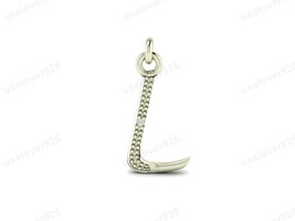 L Alphabet Diamond Gemstone 925 Sterling Silver Handmade Modern Pendant ... - $34.00