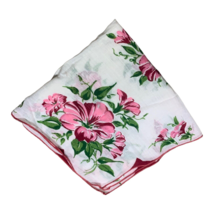 Vintage floral handkerchief Pink Flowers Victorian All Over Print Hankie Hanky - £9.70 GBP