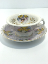 Avon Cup and Saucer Tea Set Victorian Lady Honor Society 2001 Purple Vintage - £10.05 GBP