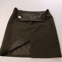 Tahari by Arthur S Levine Women's Back Zip & Slit A-Line Green Skirt Size 12 image 2