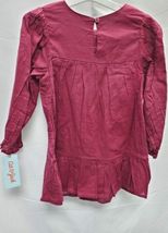 Toddler Girls' 3T Solid Crochet Long Sleeve Dress - Cat & Jack Burgundy NWT image 3