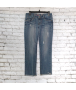 Refuge Jeans Womens 4 Flirty Everyday Skinny Raw Hem Distressed Cropped ... - $24.99