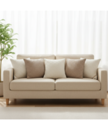 SOGA 6PC Pillowcase Set Taupe Beige Woven Grid &amp; White Serenity Decorati... - $86.50