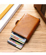 Rfid Wallet PU Crazy Horse Leather Men Mini Money Clip Credit Card ID Ho... - $20.00+