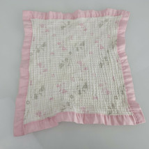 Disney Baby Minnie Mouse Lovey Security Blanket Pink White Gray Muslin Flower - $34.64