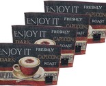 Set of 4 Tapestry Placemats, 13&quot;x19&quot;, COFFEE CUP, ENJOY IT,DARK COFFEE S... - $19.79