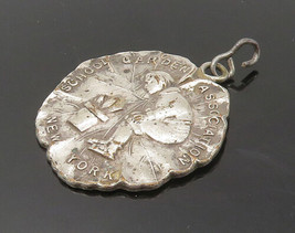 SHEPARD NY 925 Silver - Vintage Antique School Garden Assoc. Pendant - PT13823 - £50.33 GBP