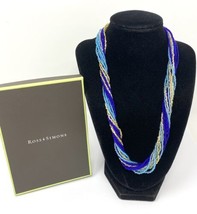 Ross-Simons Italian Blue and Golden Murano Glass Bead Torsade Necklace - $75.99