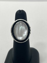 Bague bijou fait main en argent 925 pierre précieuse nacre mère toutes t... - $34.42