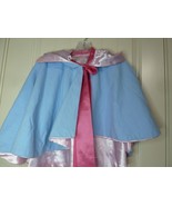 Girls Disney princess Hooded blue cape with pink Satin  lining Back leng... - $13.51