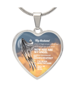 My Husband Now You Are My Angel Necklace, Heart Pendant Tribute, Memoria... - $1,024.26 MXN+