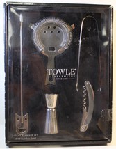 Towle 5 Piece Barware Accessories Set Corkscrew Tongs Stir Shot Pour Sha... - £7.54 GBP