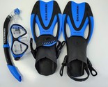 U S DIVERS Kid Dorado Jr. Set Mask Snorkel Fins Mesh Bag Size M 1-4 Blue... - £23.77 GBP