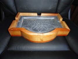 Oscar Valladares Tobacco & Co Pewter Ashtray. 11.5" L x 8.75" W x 1.75" H image 6