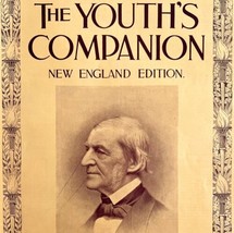 Ralph Waldo Emerson Portrait 1897 Victorian Cover Art Youth&#39;s Companion DWII7 - £31.63 GBP