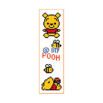Winnie the POOH BookMark Counted Cross Stitch Pattern Chart PDF with customized  - $3.95