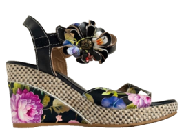 L&#39;Artiste Spring Step Roesia 36 5.5 platform wedge Sandals shoes black f... - $1,451.69 MXN