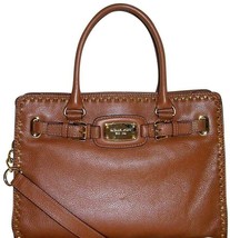 Michael Kors Hamilton Large Luggage Leather Gold Whipstitched Tote Bagnwt - £159.28 GBP