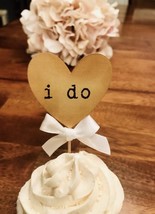 Wedding cupcake topper, I do cupcake toppers, vintage wedding - $8.91