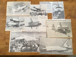 Vtg 1980&#39;s Space Shuttle Enterprise News Newspaper Article Lot ~853A - £13.64 GBP