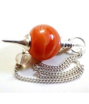 Bulk 5 Pcs Natural Red Carnelian Ball Shaped Gemstone Dowsing Pendulums - £31.28 GBP