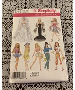 Simplicity Pattern 4719 New Uncut Wardrobe 11 Inch Fashion Doll Barbie C... - £8.69 GBP