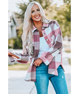 Plaid Color Block Buttoned Long Sleeve Jacket with Pocket - $618.10 MXN