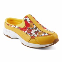 NEW EASY SPIRIT YELLOW FLORAL LEATHER TEXTILE COMFORT CLOGS  SIZE 8 WW WIDE - £43.95 GBP