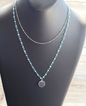 Silver Tone &amp; Blue Layered Necklace - £10.38 GBP