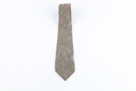 Vintage 80s Giorgio Armani Distressed Silk Geometric Herringbone Neck Ti... - £19.42 GBP