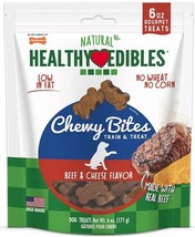 Nylabone Natural Healthy Edibles Beef and Cheese Chewy Bites Dog Treats - 6 oz - £7.34 GBP