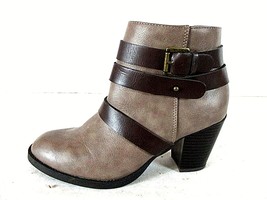 Rampage Brown Booties Heels Zip Up Buckle Boots Shoes Women&#39;s 8 M (SW29) - £19.72 GBP