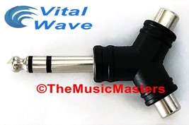 1/4&quot; TRRS Male Plug to Dual RCA Jacks (F) Premium Audio Cable Cord Adapter VWLTW - £5.59 GBP