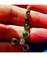 Antique Green Jade European Diamond Deco Pendant Victorian 14 Rose Gold ... - $130,818.45 MXN
