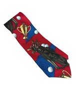 Vintage 90s Christian Dior Monsieur Golf Ball Clubs Championship Necktie... - $36.16