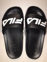 FILA Sleek Slide Kid&#39;s Unisex Youth Slide Sandals White and Black SIZE 6 NEW!  - £16.61 GBP