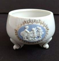 Vintage Ucagco Ceramics Ashtray & Small Footed Bowl - Wedgwood style -White Blue image 5