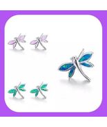 New Beautiful MINI Opal Dragonfly Dainty Stud EarringsPerfect Gift  - $5.00