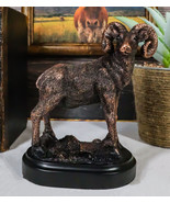 Wildlife Animal Taxidermy Bighorn Sheep Ram On Grassland Figurine With Base - $50.51 CAD