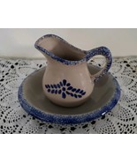 Vintage Loomco ~ Blue Spongeware ~ Pitcher &amp; Basin Set ~ Home Decor ~ Ce... - $26.18