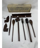 VINTAGE PRIMITIVE RUSTIC FARMHOUSE WOOD KITCHEN COOKING TOOLS UTENSILS W... - $33.66