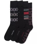 Calvin Klein Men&#39;s Fair Isle/Mixed Crew Dress Socks, 4-Pk. Black-7-12 - $17.99