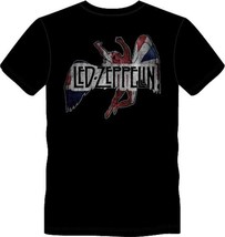 Led Zeppelin Icarus Flag Black Shirt     M   - $475.72 MXN